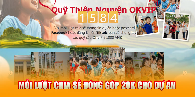 Mỗi lượt chia sẻ đã đóng góp 20K cho dự án 